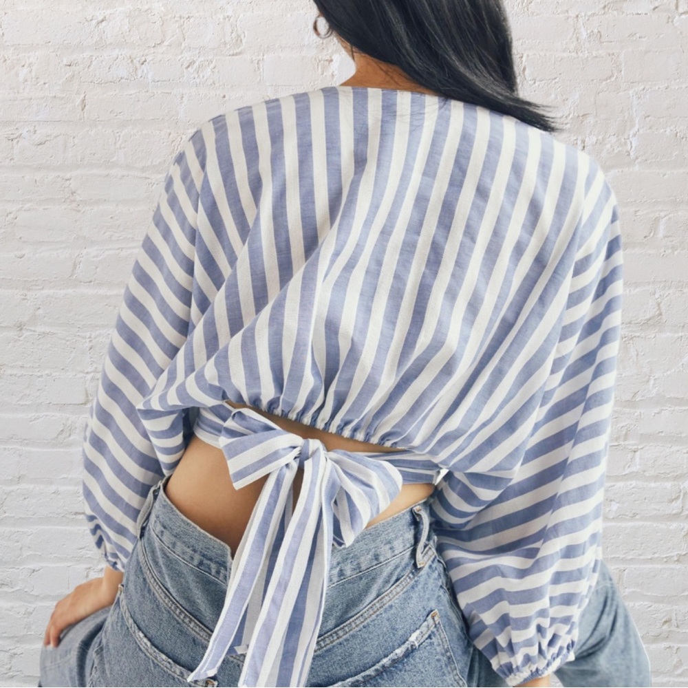 Anthropologie DOLAN V-Neck Blouse in Blue